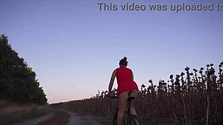 i hot bicycle ride upskirt ass worshiping, flashing thong panties