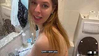Friends sister helps with cum in shower during sleepover featuring michaelfrostpro and milfetta