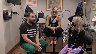 Dr. Tampa's Yearly Physical With Channy Crossfire's Shaved Pussy Spreading!