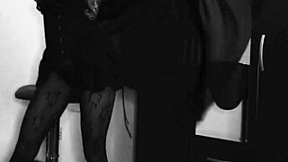 Horny witch fucks herself with cane teaser in double penetration 😈