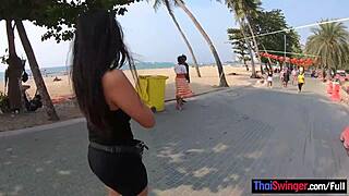Big ass Thai teen amateur films porno with tourist's monster cock