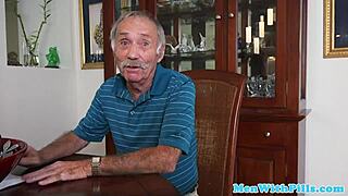 The teen says, Suck my pierced cock, old man.