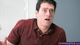 Busty blonde assistant in heels gets blowjob and doggystyle fucking