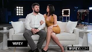 wifey hubby watches as horny wife sienna rae gets double penetrated