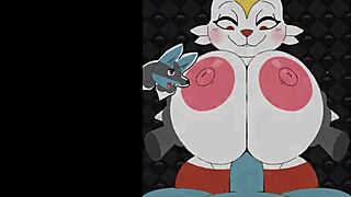 Female Cinderace Beats and Bangs Titty Fuck