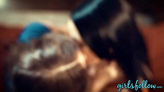 Angela White's sensual encounter involves kissing and fingering with passion