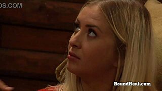 Naughty slaves flaunt big boobs and pussies