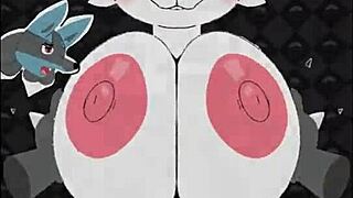 Female Cinderace Beats and Bangs Titty Fuck