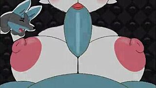 Female Cinderace Beats and Bangs Titty Fuck