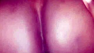 Sexy ebony rides step brother's big dick