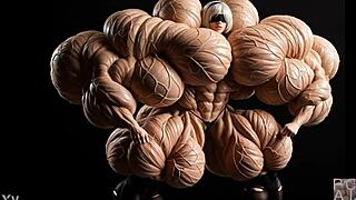 2B Becomes Muscular Giantess In Pump Factory FMG AI Animation Video