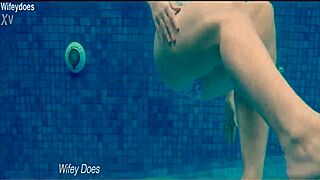 wife flashing tits in hotel pool?