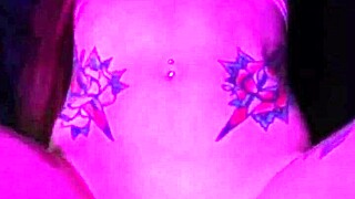 Pink pussy drips while riding dildo