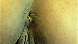 Ebony Beauty Teases Her Pierced Clit Intimately