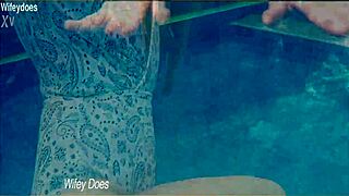 wife flashing tits in hotel pool?