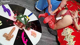 Double win two thrusting dildos destroying her tight pussy