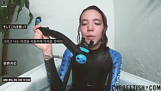 Skinny Sattira Underwater Bathtub Spandex Fuck
