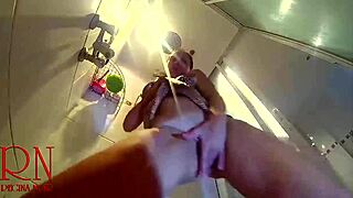 Hidden camera captures young girl undressing in shower room
