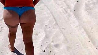 mexicana puta shows tits and ass, groped on public beach in mexico