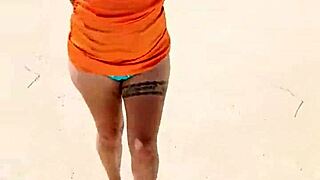 mexicana puta shows tits and ass, groped on public beach in mexico
