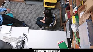 Cute brunette teen shoplifter caught