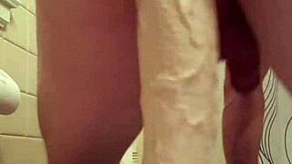 She enjoys self pleasuring with her dildo.