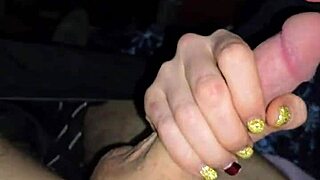 dirty talking wife jerks off dick slowly