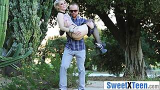 Hot Blonde Teen Takes It Hard Outdoors Neighbors Hearing Moans