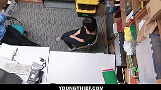 Cute brunette teen shoplifter caught