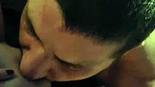 Mature couple engages in barefoot pussy licking session