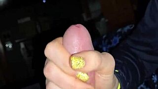 dirty talking wife jerks off dick slowly