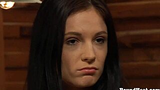 Lesbian Girl In Handcuffs With Big Natural Tits Gets Whipped Hard!