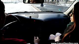 Stranger warms up teen alita angel with outdoor fingering and blowjob