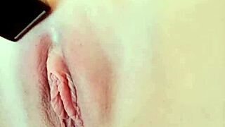 shaving my pussy hair while my friend watches, getting all wet and excited 😏