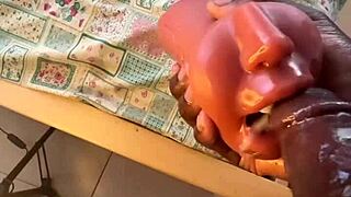 After work, he deepthroated a sextoy and came quickly in the dorm.