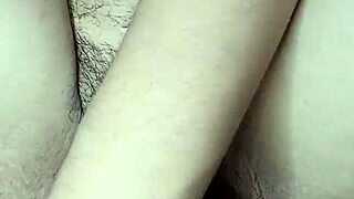 the young latina with a hairy pussy secretly rides her fingers until she cums creamy.