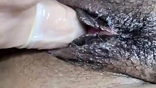 the young latina with a hairy pussy secretly rides her fingers until she cums creamy.