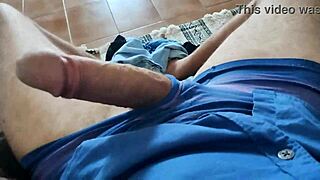 Husband Jerks Off With My Panties Before Leaving.