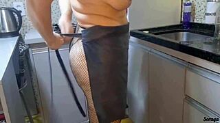 I caught my mother-in-law cooking naked and craving cock.