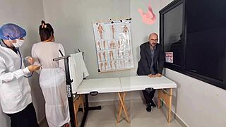 Cuckold Groom Brings Blindfolded Bride to Doctor for Humiliating Gynecological Fucking