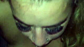 blonde bbw delivers sloppy blowjob to monster black cock