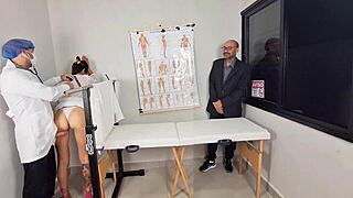 Cuckold Groom Brings Blindfolded Bride to Doctor for Humiliating Gynecological Fucking