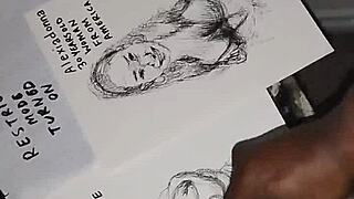 Covering the tits of women in quick sketch with cum for a finishing touch