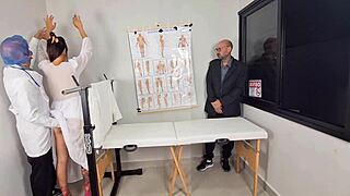 Cuckold Groom Brings Blindfolded Bride to Doctor for Humiliating Gynecological Fucking