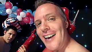 Sexy Blonde Amy Uses Her Great Big Tits And Tight Body To Seduce Two Men