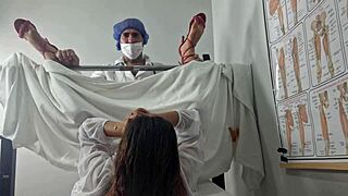 Cuckold Groom Brings Blindfolded Bride to Doctor for Humiliating Gynecological Fucking