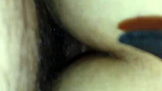 Husband fucks wife's ass while she's tied up.