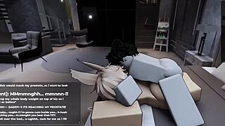 roblox intense gameplay with femboy character begging