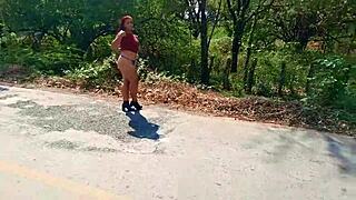 Public Street Exhibitionism In Cancun Mexico Milf Flashes Natural Tits And Ass Outdoors