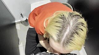 risky rough sex with random girl at the public toilet for money